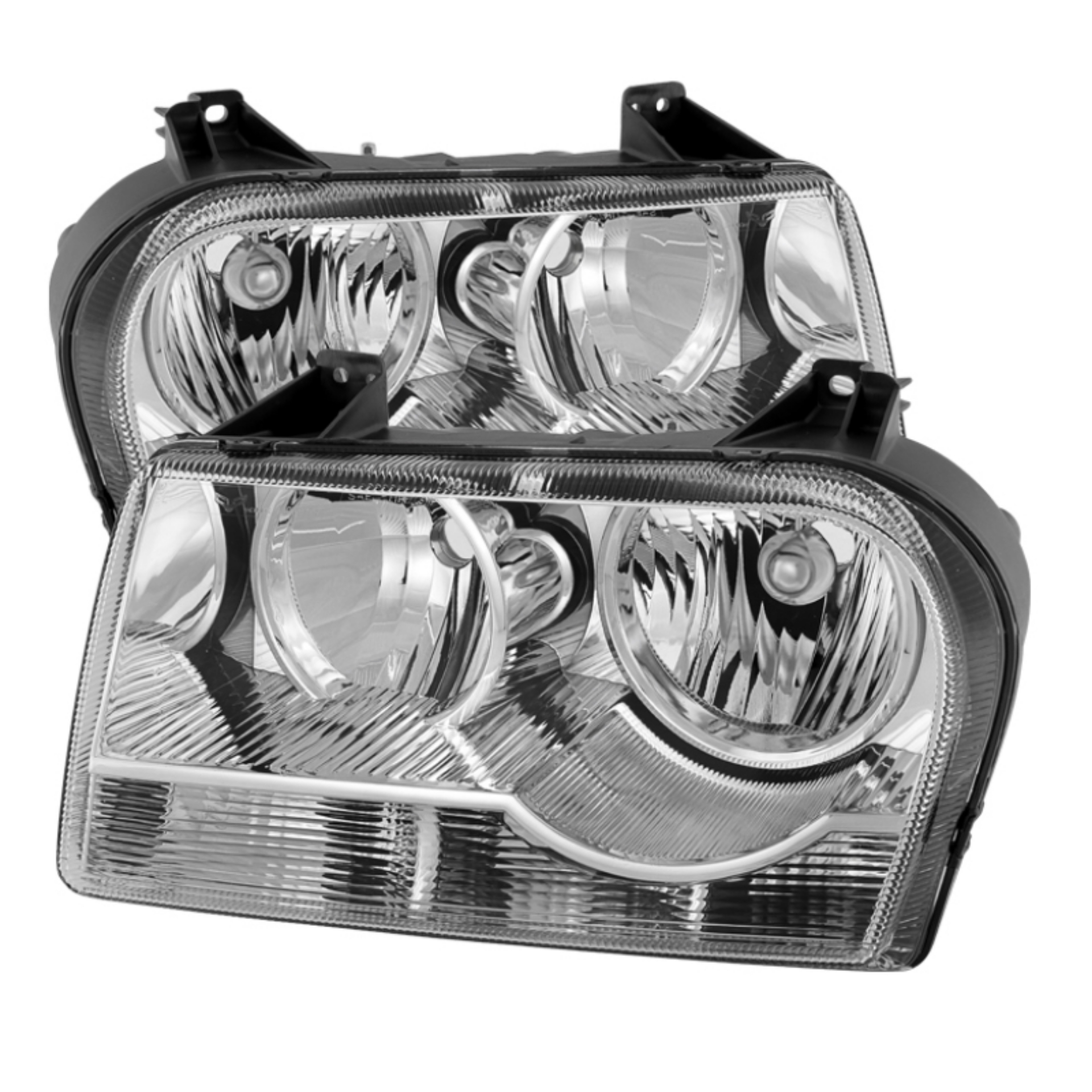 Picture of xTune Chrysler 300 05-08 Halogen Non-Projection Style Only Crystal Headlights Chrome HD-JH-C305-HA-C