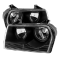 Picture of xTune Chrysler 300 05-08 Halogen Non-Projection Style Only Crystal Headlights Black HD-JH-C305-HA-BK