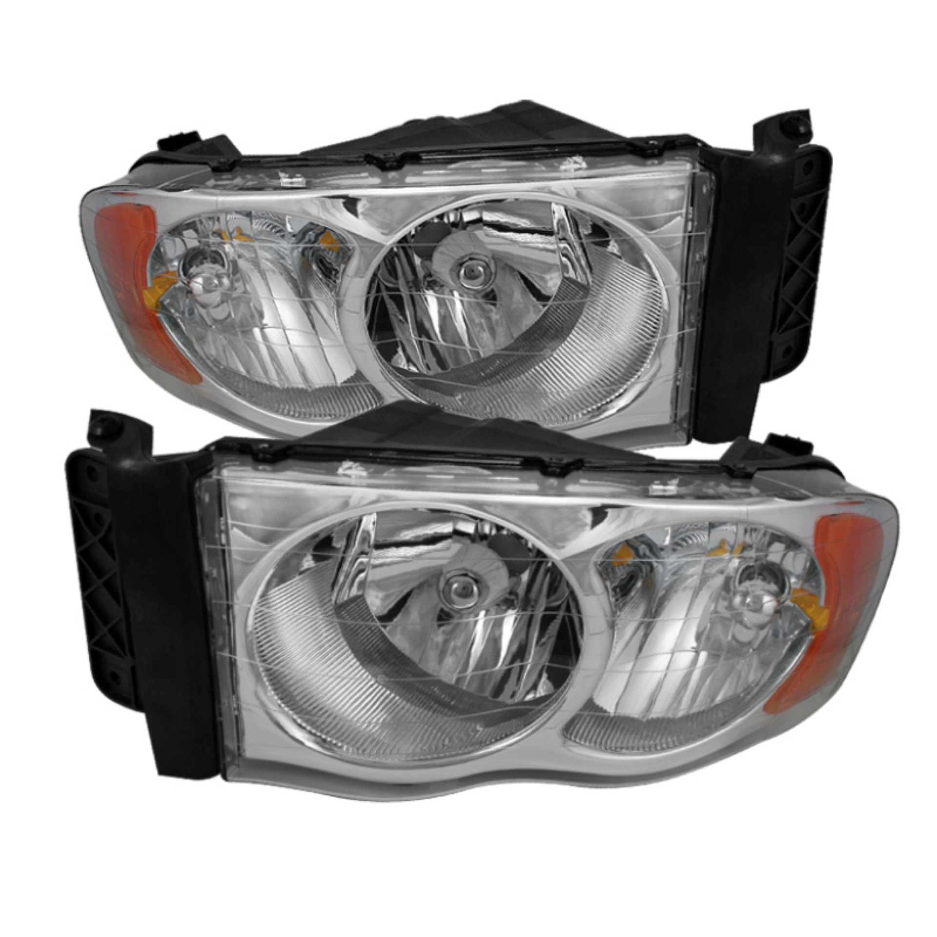 Picture of xTune Dodge Ram 1500 02-05 Amber Crystal Headlights Chrome HD-JH-DR02-AM-C