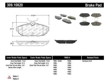 Picture of StopTech Performance 05-09 Ford Mustang Cobra-Mach 1 V6-GT - 10 Shelby-Shelby GT Rear Brake Pads