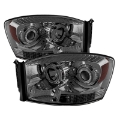 Picture of xTune Dodge Ram 1500 06-08 - Ram 2500-3500 06-09 Halo Projector Headlights Smoked PRO-JH-DR06-LED-SM
