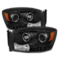 Picture of xTune Dodge Ram 1500 06-08 - Ram 2500-3500 06-09 Halo Projector Headlights Black PRO-JH-DR06-LED-BK