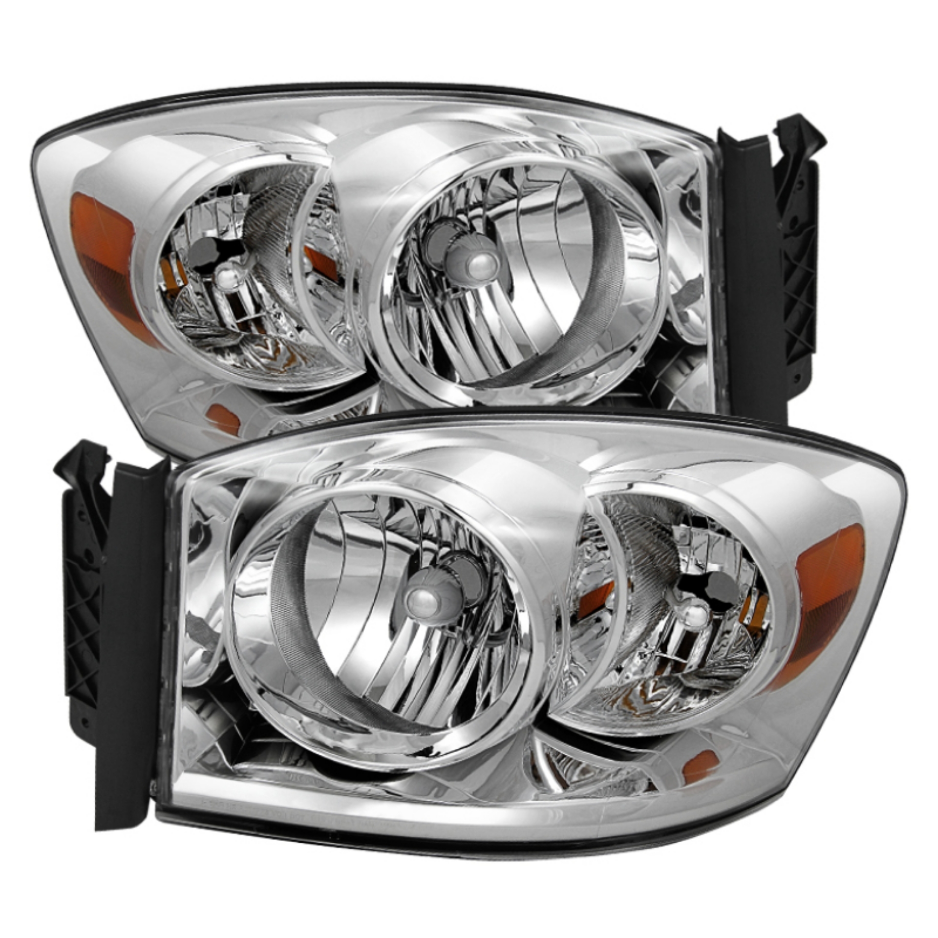 Picture of xTune Dodge Ram 1500 06-08 - Ram 2500-3500 06-09 Amber Crystal Headlights Chrome HD-JH-DR06-AM-C