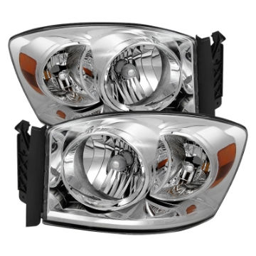 Picture of xTune Dodge Ram 1500 06-08 - Ram 2500-3500 06-09 Amber Crystal Headlights Chrome HD-JH-DR06-AM-C