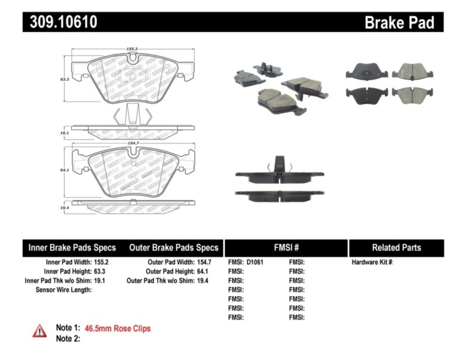 Picture of StopTech Performance 12 BMW X1 - 09-13 Z4 - 06 325 Series Exc E90 Front Brake Pads