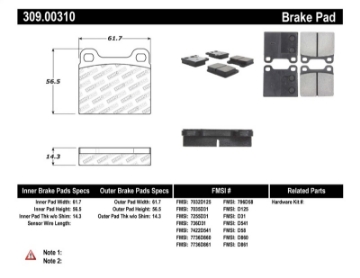 Picture of StopTech Performance 98-04 Volvo C70-98-00 V70 Rear Brake Pads
