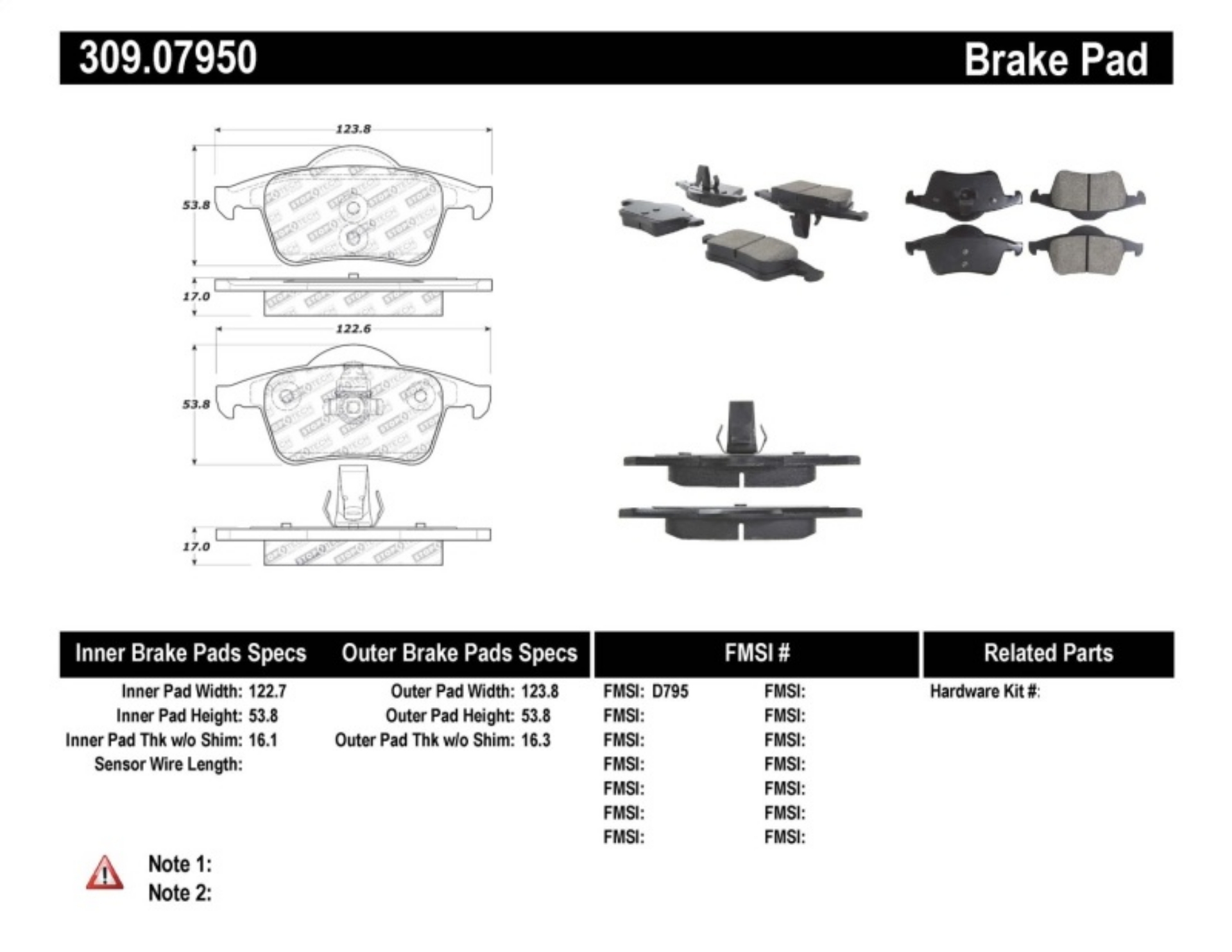 Picture of StopTech Performance 01-09 Volvo S60 - 99-00 S70 - 99-06 S80 - 99-07 V70-V70R Rear Brake Pads