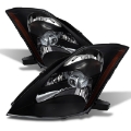 Picture of xTune Nissan 350Z 03-05 Crystal Headlights Xenon-Hid Model Only Black HD-JH-N350Z-HID-BK
