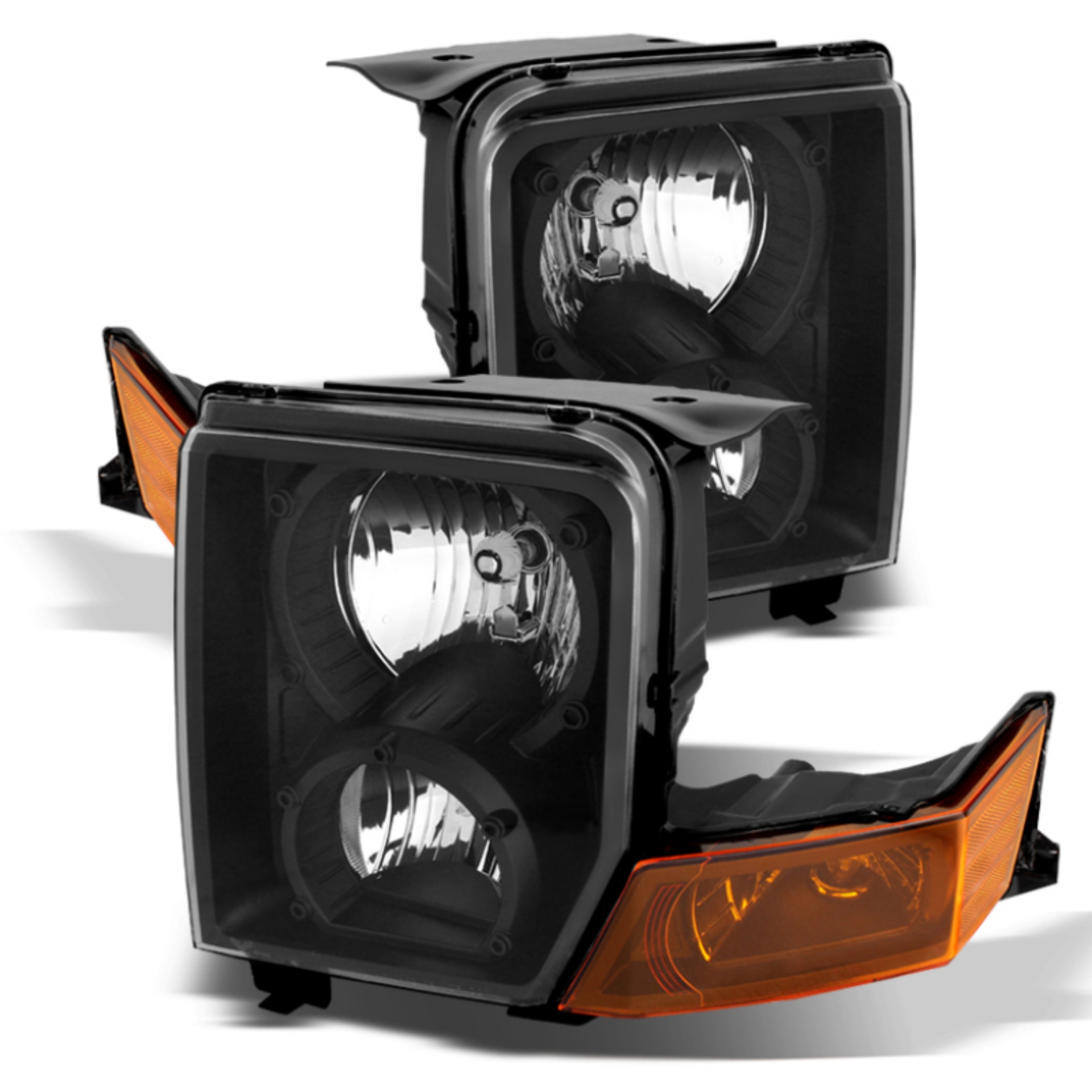 Picture of xTune Jeep Commander 06-10 Crystal Headlights Black HD-JH-JCOM06-AM-BK