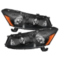 Picture of Xtune Honda Accord 08-12 4Dr Amber Crystal Headlights Black HD-JH-HA08-AM-BK