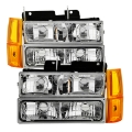 Picture of xTune GMC Yukon 94-99 Headlights w- Corner & Parking Lights 8pcs Sets -Chrome HD-JH-GCK94-AM-C-SET