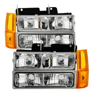 Picture of xTune GMC Yukon 94-99 Headlights w- Corner & Parking Lights 8pcs Sets -Chrome HD-JH-GCK94-AM-C-SET