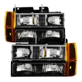 Picture of xTune GMC Yukon 94-99 Headlights w- Corner & Parking Lights 8pcs Sets -Black HD-JH-GCK94-AM-BK-SET