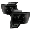 Picture of xTune Ford F150 09-14 Projector Headlights Halogen Model LED Halo Black Smoke PRO-JH-FF15009-CFB-BSM