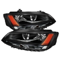 Picture of xTune Volkswagen Jetta 11-14 Amber Crystal Headlights Black HD-JH-VJ11-AM-BK