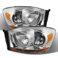 Picture of xTune Dodge Ram 06-08 w- Chrome Bezel & Amber Bar Headlights Chrome HD-JH-DRAM06-AM-C