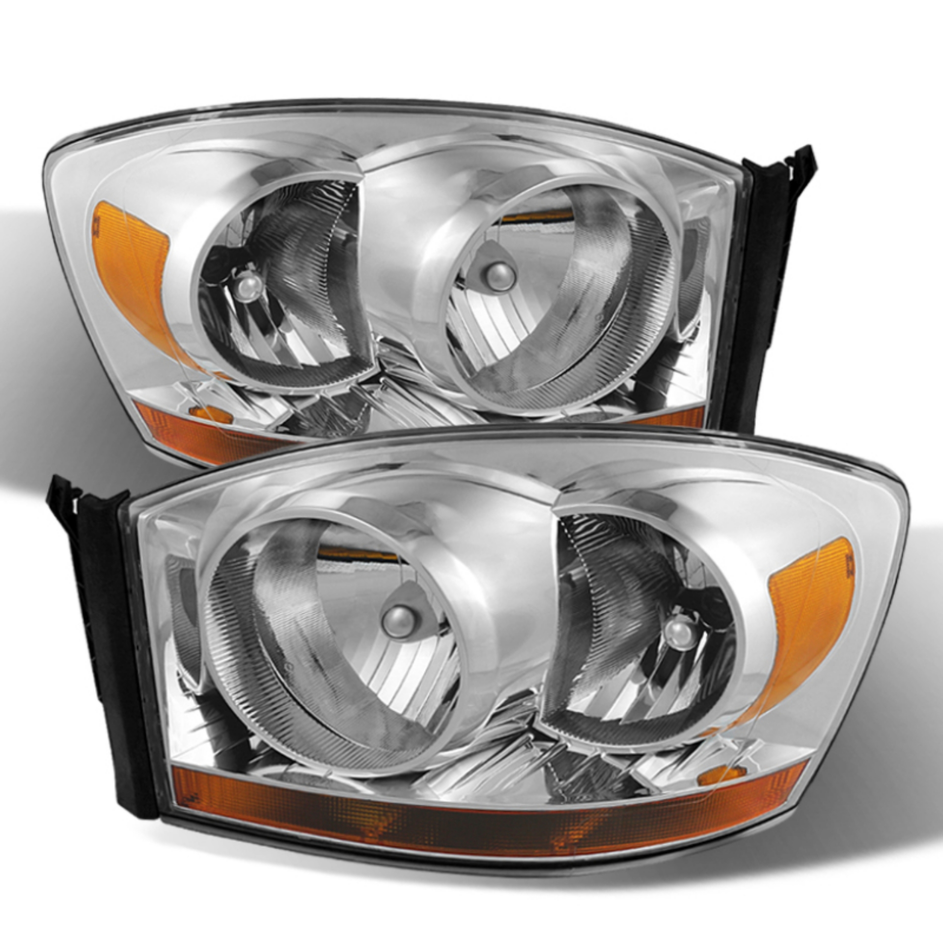 Picture of xTune Dodge Ram 06-08 w- Chrome Bezel & Amber Bar Headlights Chrome HD-JH-DRAM06-AM-C