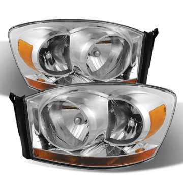 Picture of xTune Dodge Ram 06-08 w- Chrome Bezel & Amber Bar Headlights Chrome HD-JH-DRAM06-AM-C