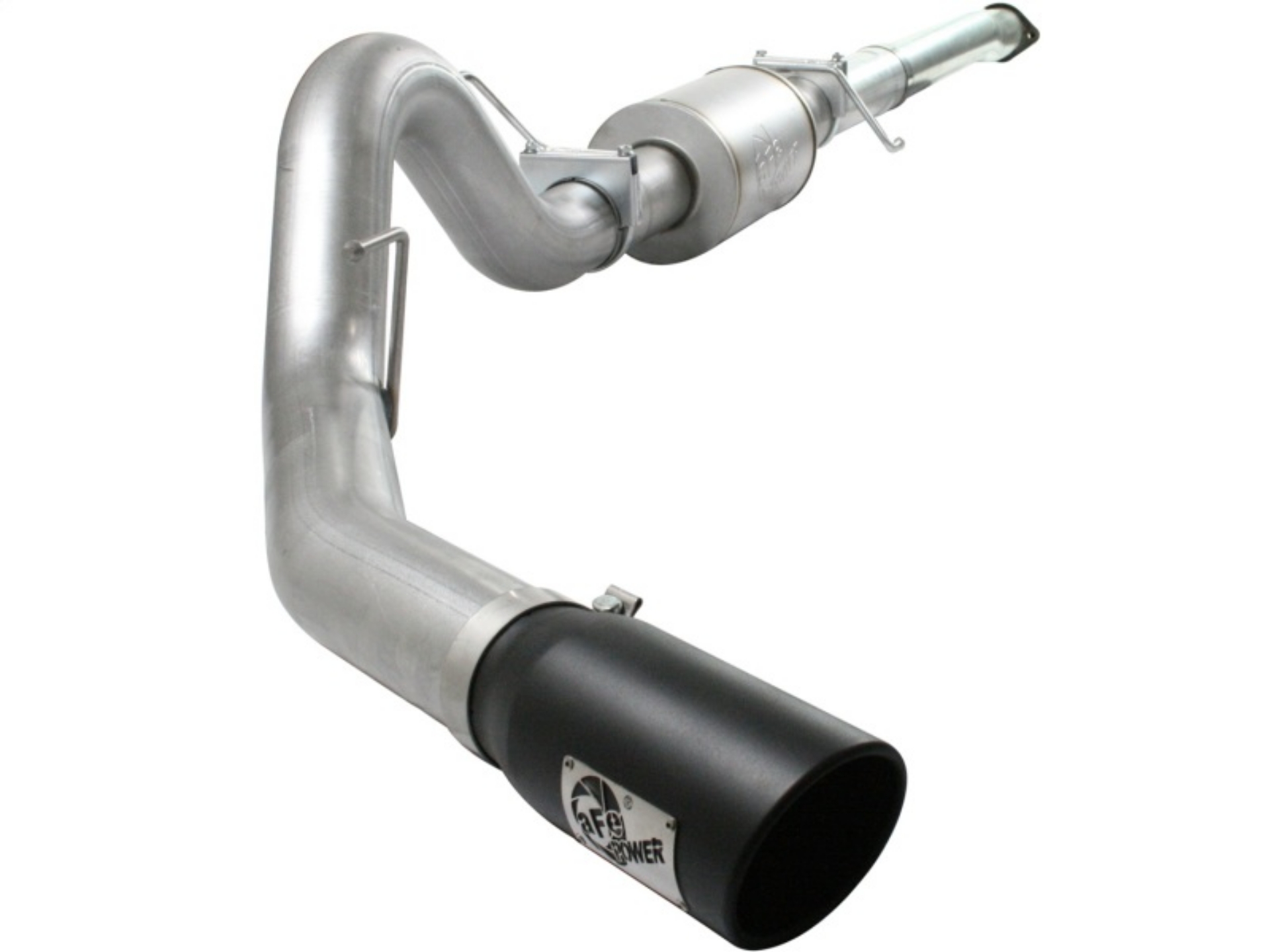 Picture of aFe Atlas Exhaust 4in Aluminized Cat-Back w- 304 SS Black Tip 11-13 Ford F-150 EcoBoost V6 3-5L tt