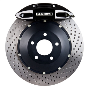 Picture of StopTech 06-12 VW GTI Front BBK w-Black ST-41 Calipers 328x25mm Drilled Rotors