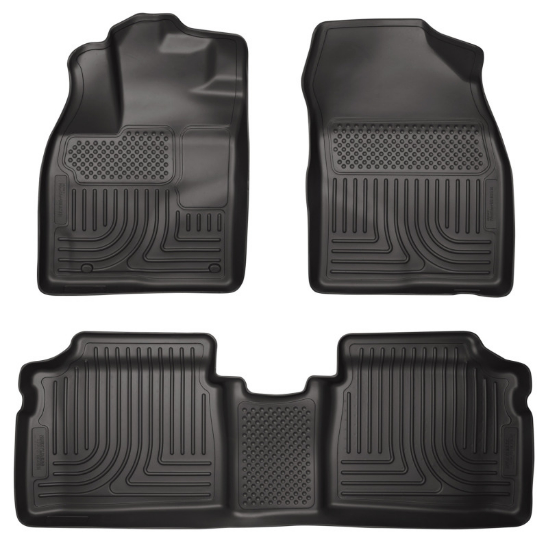 Picture of Husky Liners 12 Toyota Prius PlugIn Models ONLY WeatherBeater Front & 2nd Seat Black Floor Liners