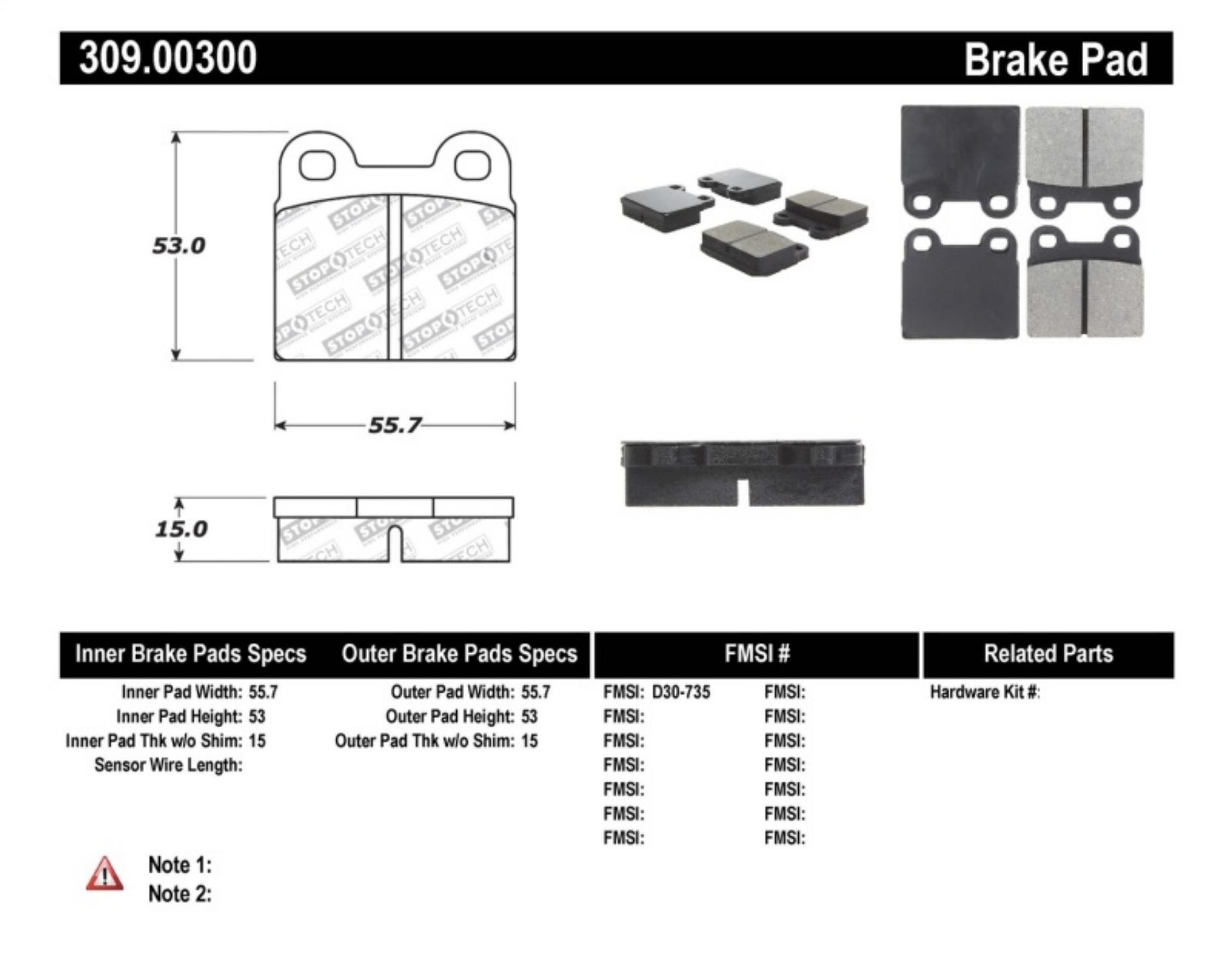 Picture of StopTech Performance Brake Pads