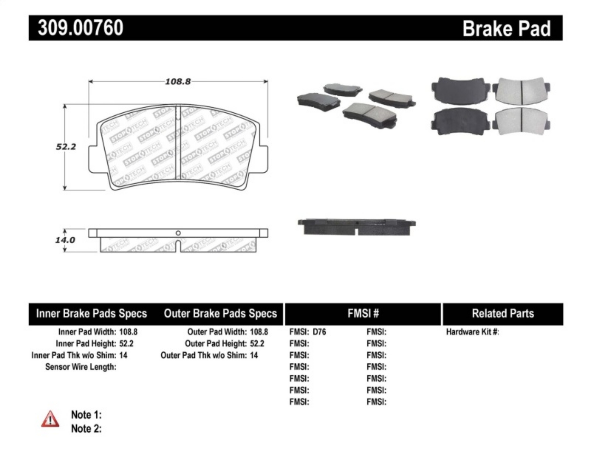 Picture of StopTech Performance Brake Pads