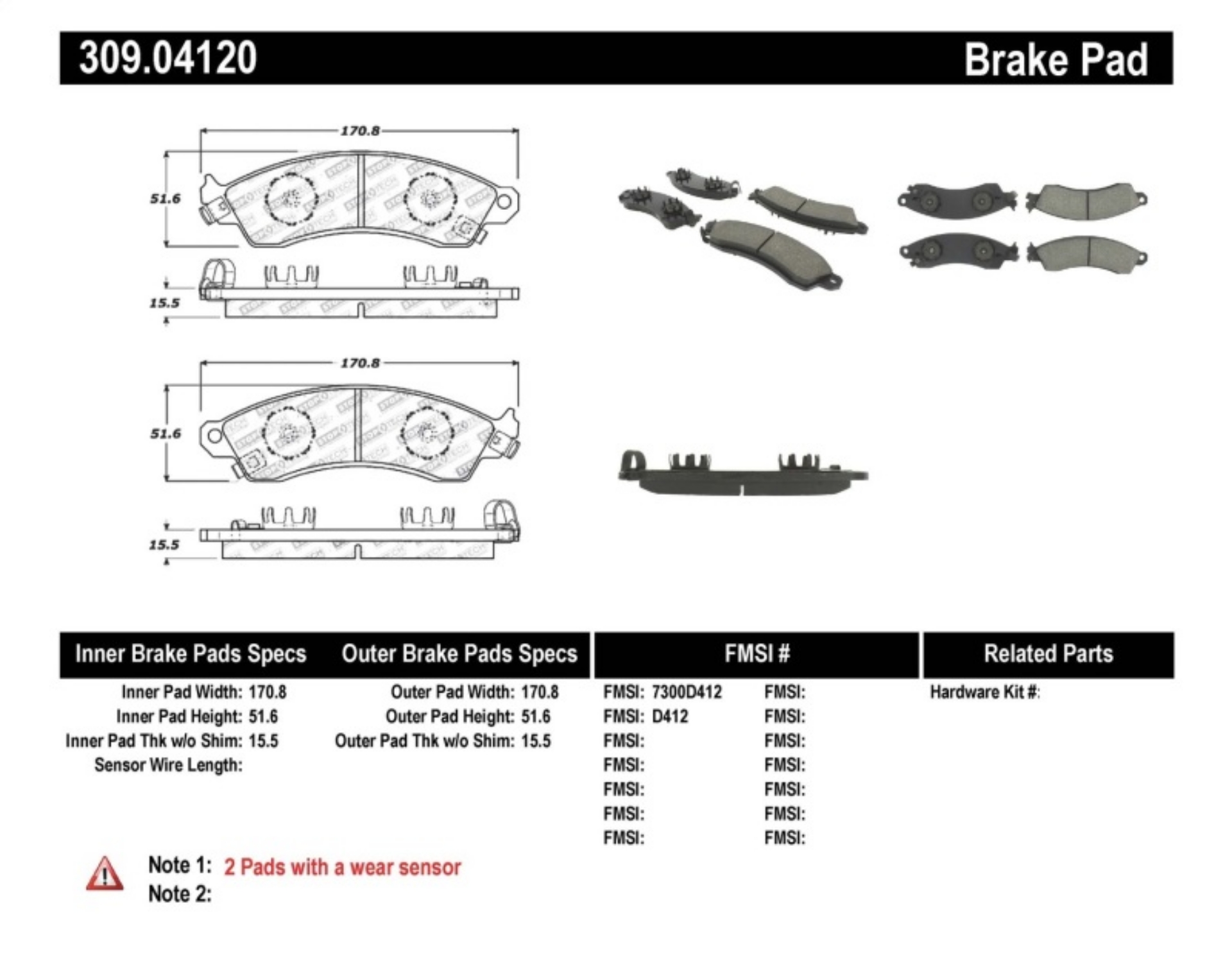 Picture of StopTech Performance Brake Pads