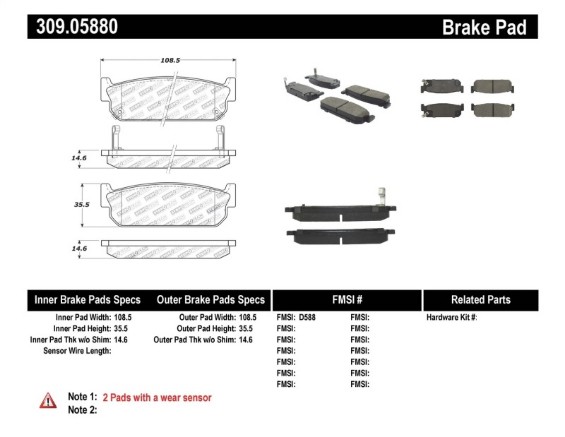 Picture of StopTech Performance Brake Pads