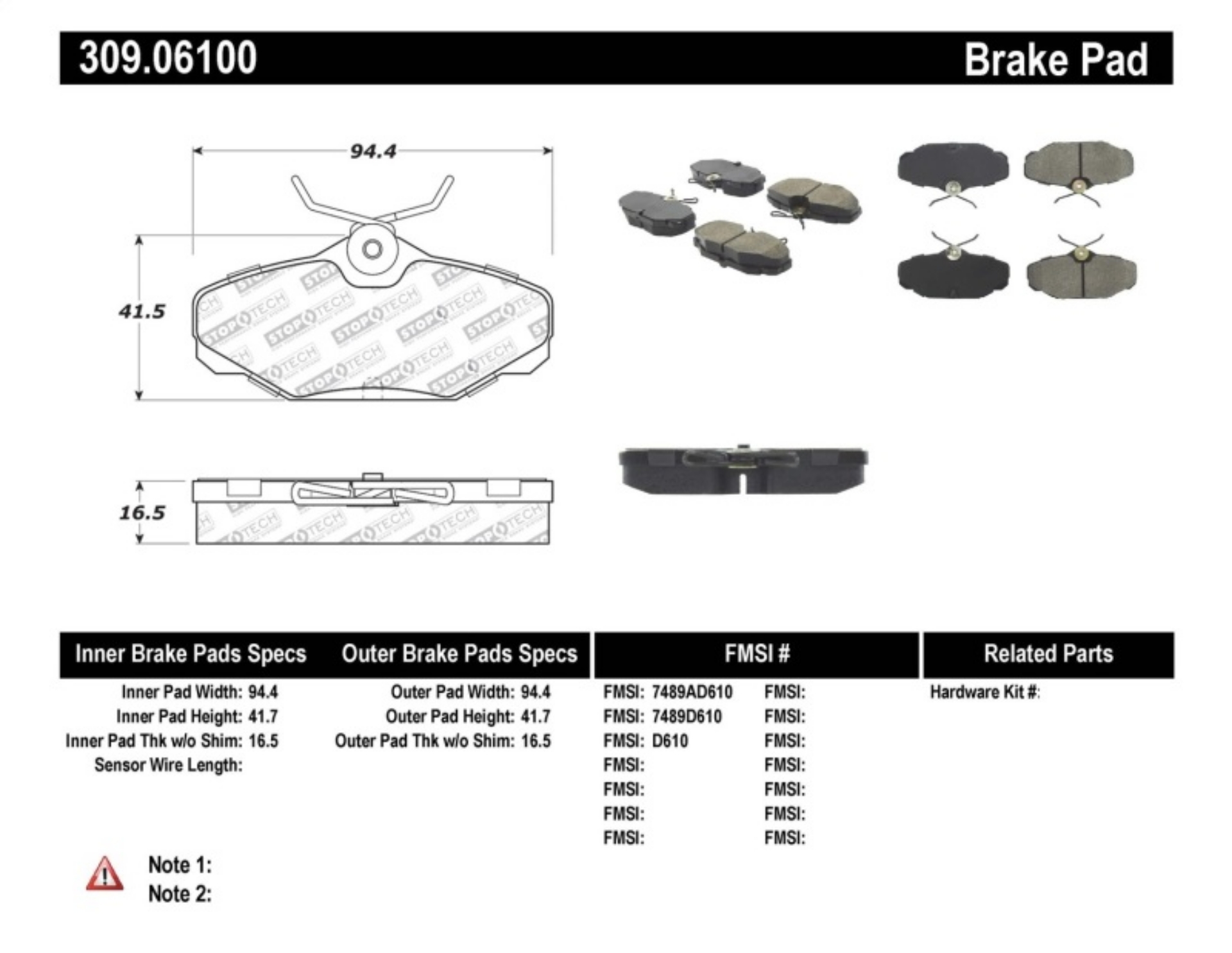 Picture of StopTech Performance Brake Pads