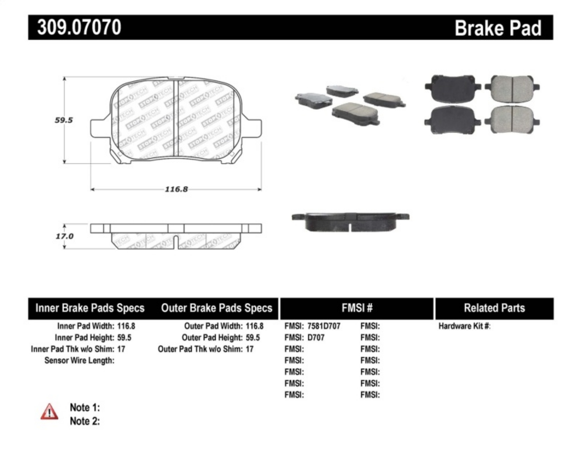 Picture of StopTech Performance Brake Pads