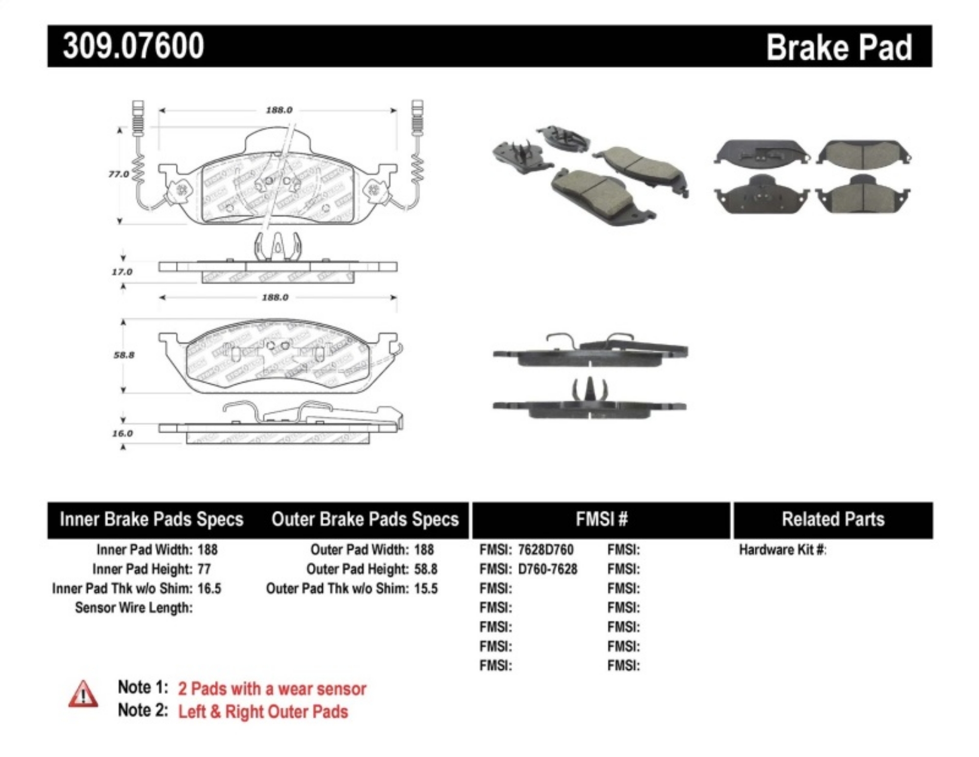 Picture of StopTech Performance Brake Pads