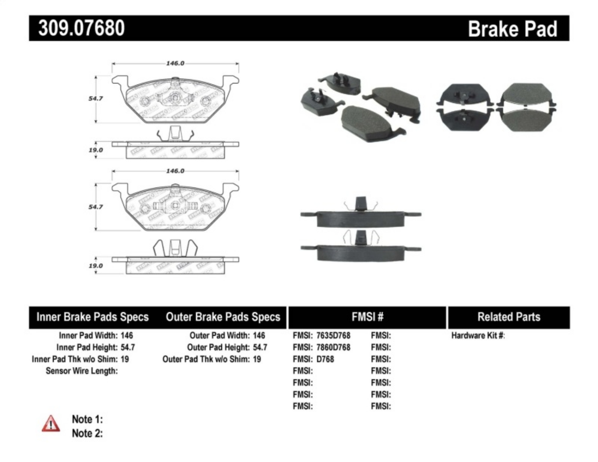 Picture of StopTech Performance Brake Pads