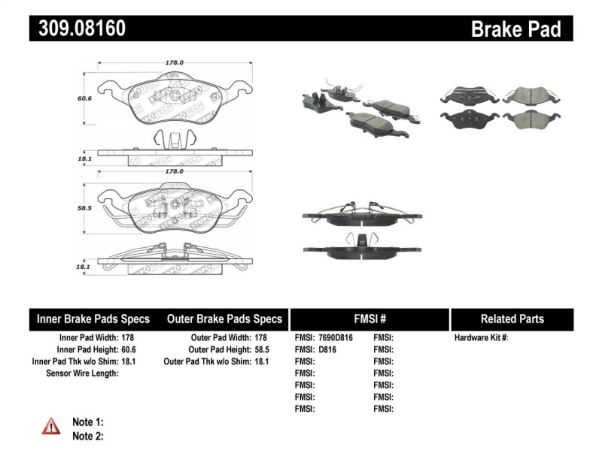 Picture of StopTech Performance Brake Pads