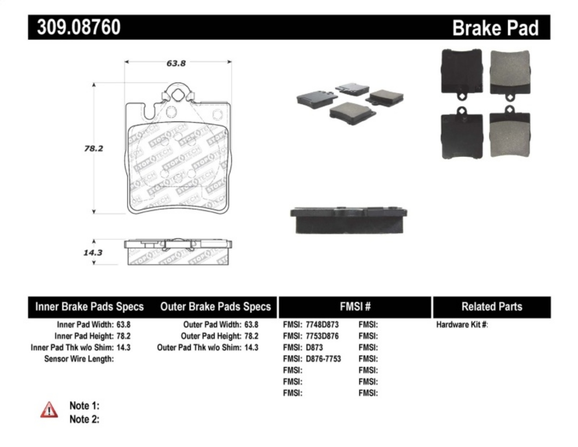 Picture of StopTech Performance Brake Pads