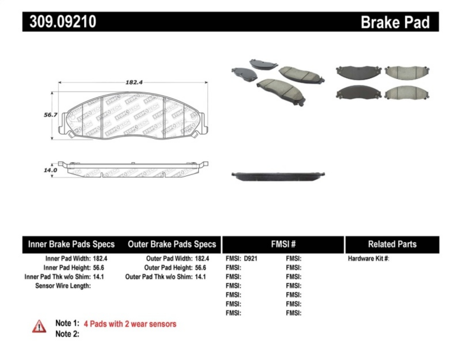 Picture of StopTech Performance Brake Pads