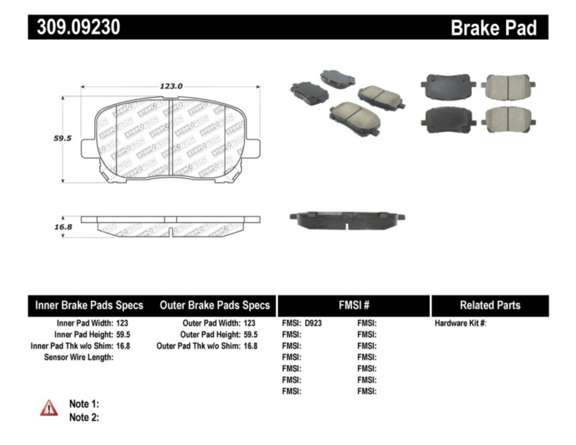 Picture of StopTech Performance Brake Pads
