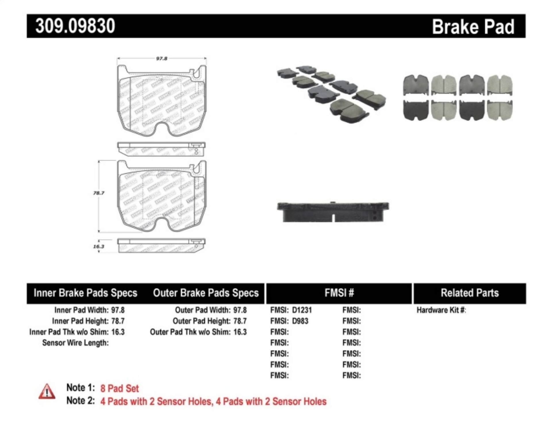 Picture of StopTech Performance Brake Pads