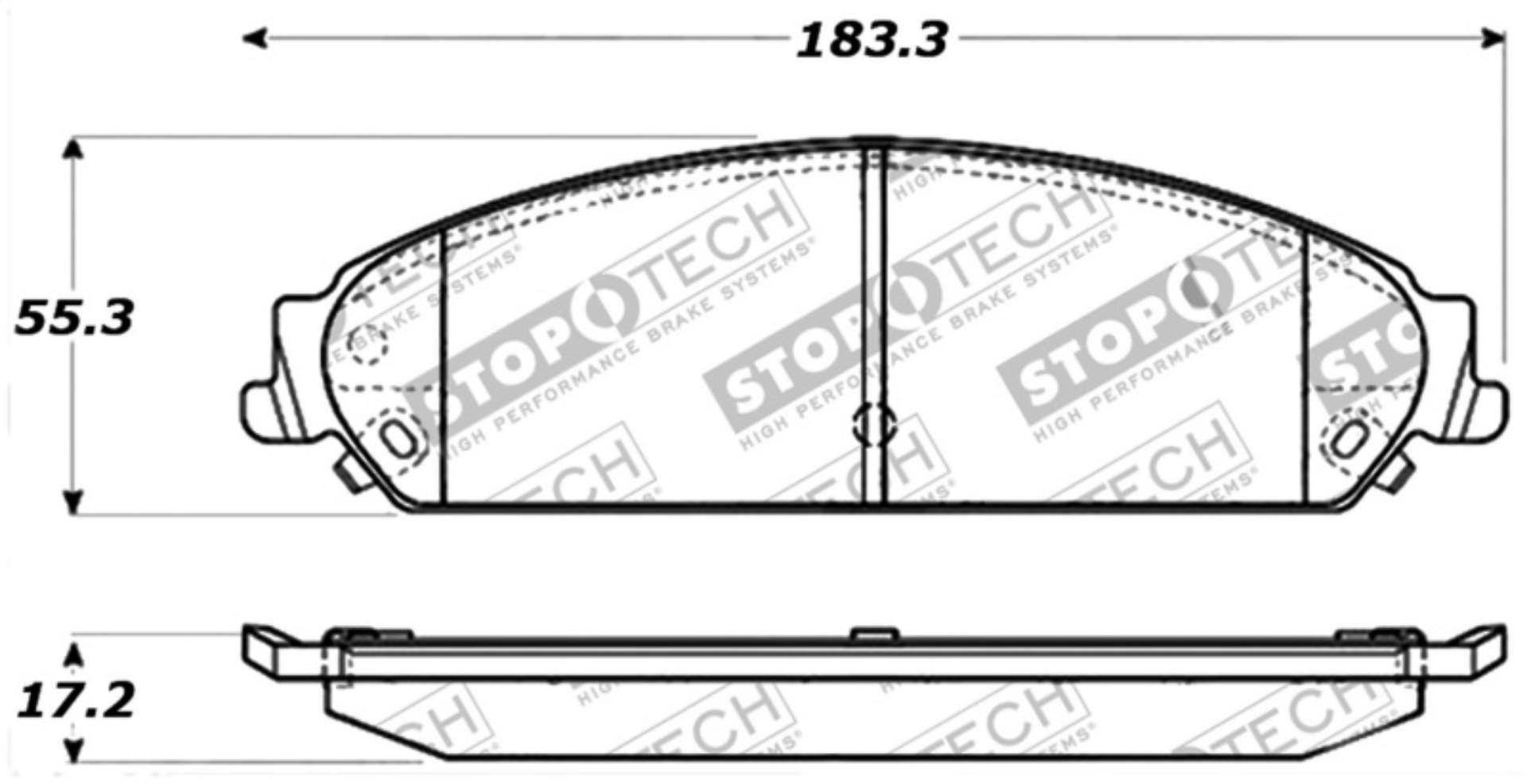 Picture of StopTech 06-10 Dodge Charger R-T Sport Performance Front Brake Pads