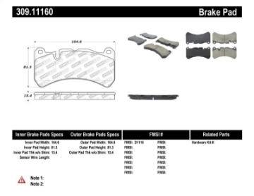 Picture of StopTech Performance Brake Pads