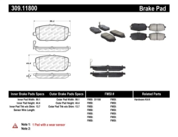 Picture of StopTech OE Fit Rear Sport Brake Pads