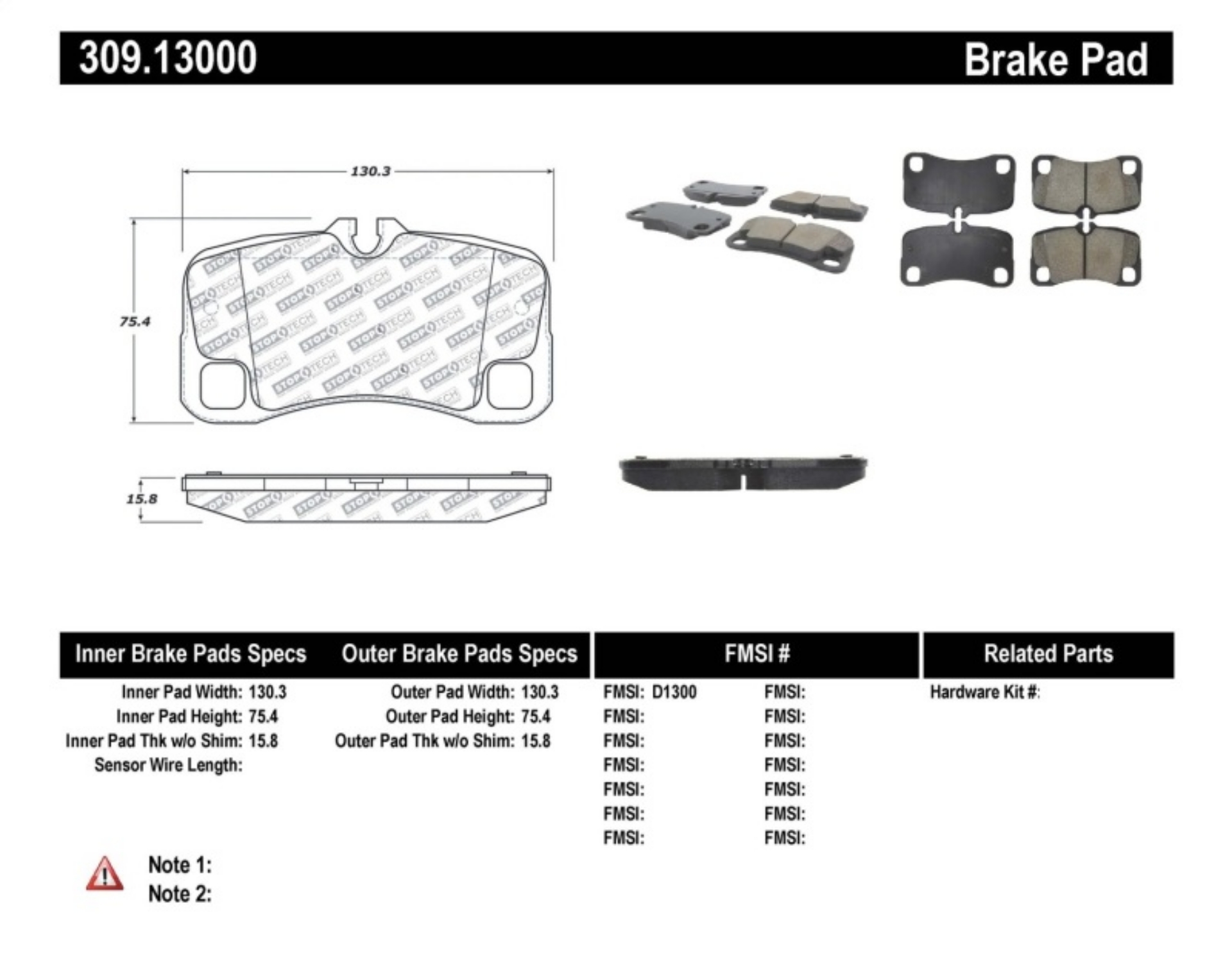Picture of StopTech Performance Brake Pads