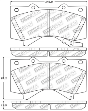Picture of StopTech 13-18 Toyota Land Cruiser Performance Front Brake Pads