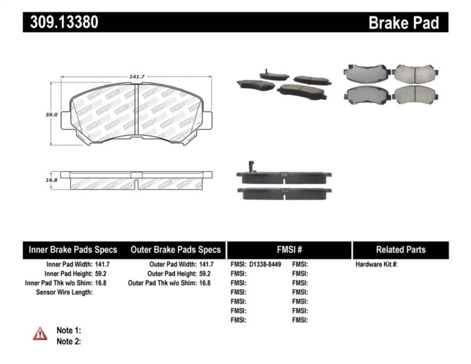 Picture of StopTech Performance Brake Pads