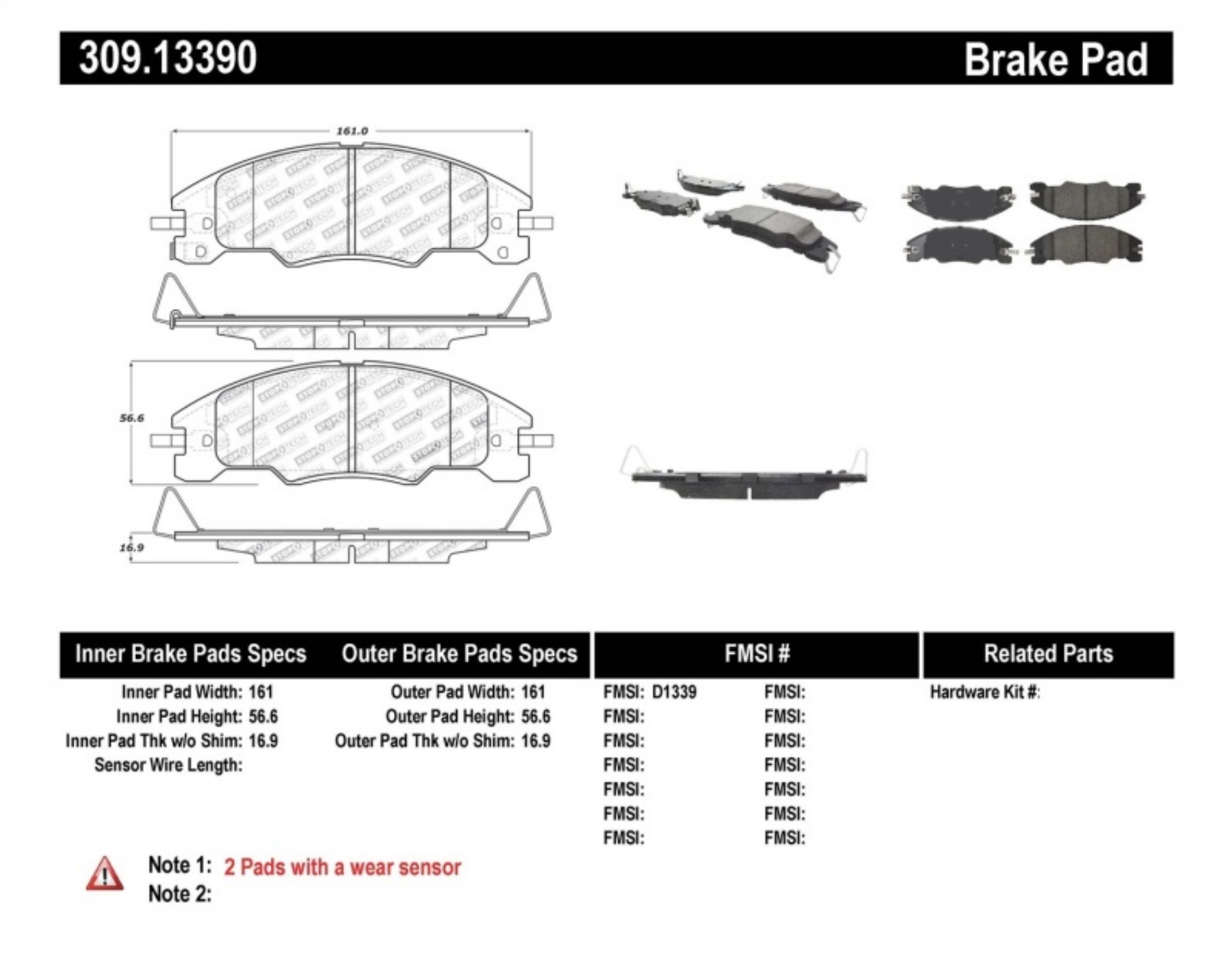 Picture of StopTech Performance Brake Pads