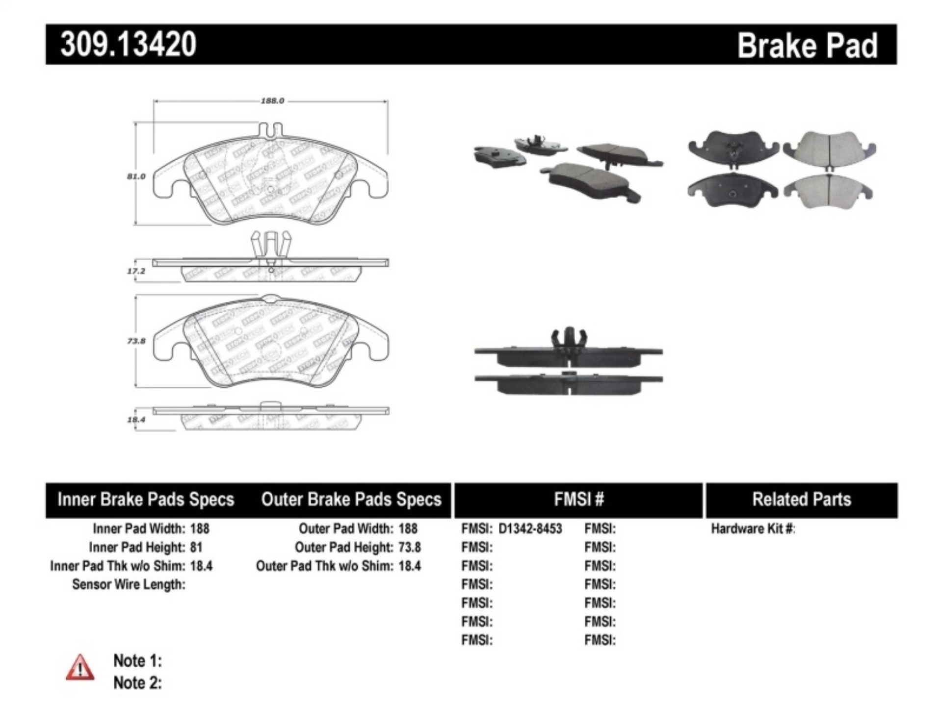 Picture of StopTech Performance Brake Pads
