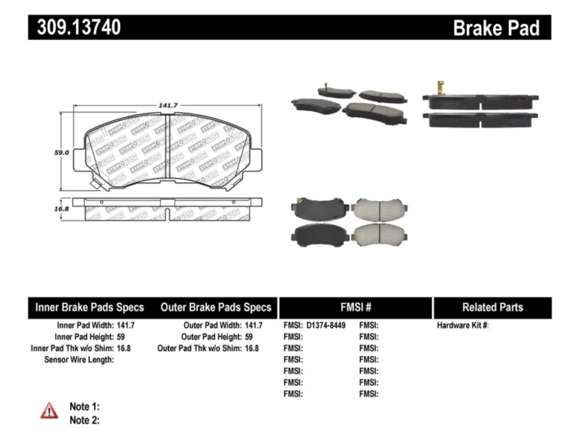 Picture of StopTech Performance Brake Pads