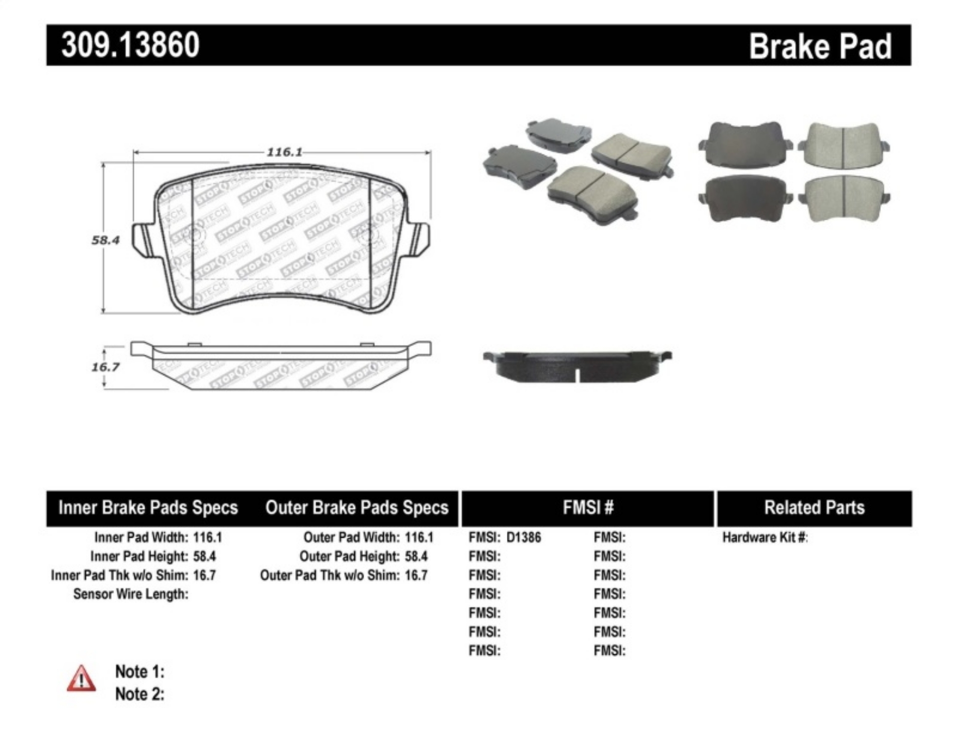 Picture of StopTech Performance Brake Pads