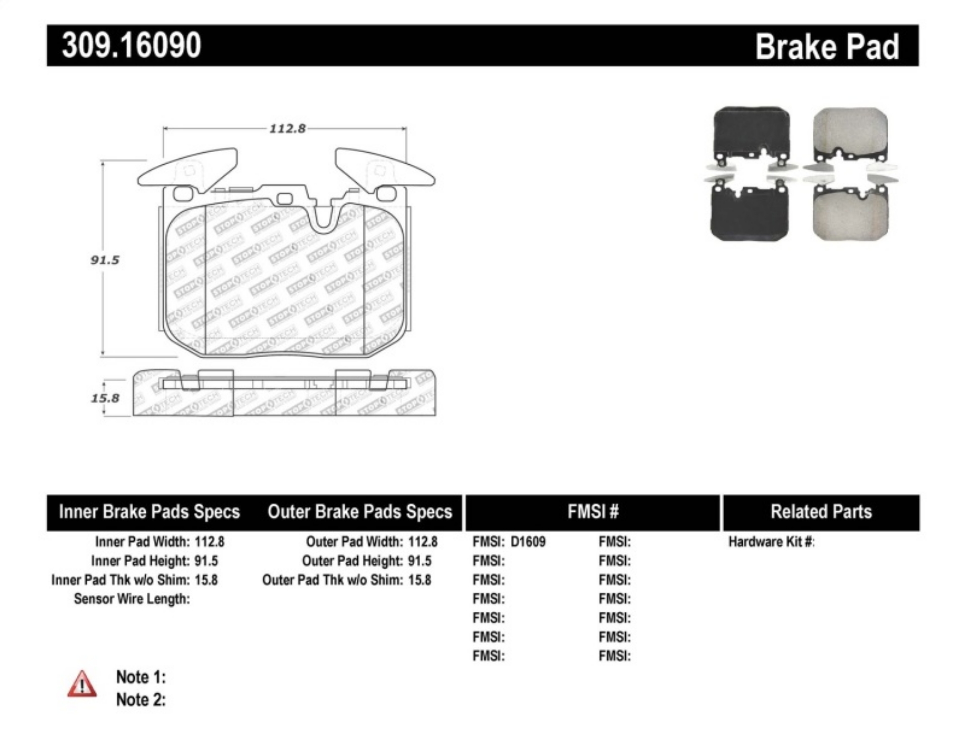Picture of StopTech Performance Brake Pads