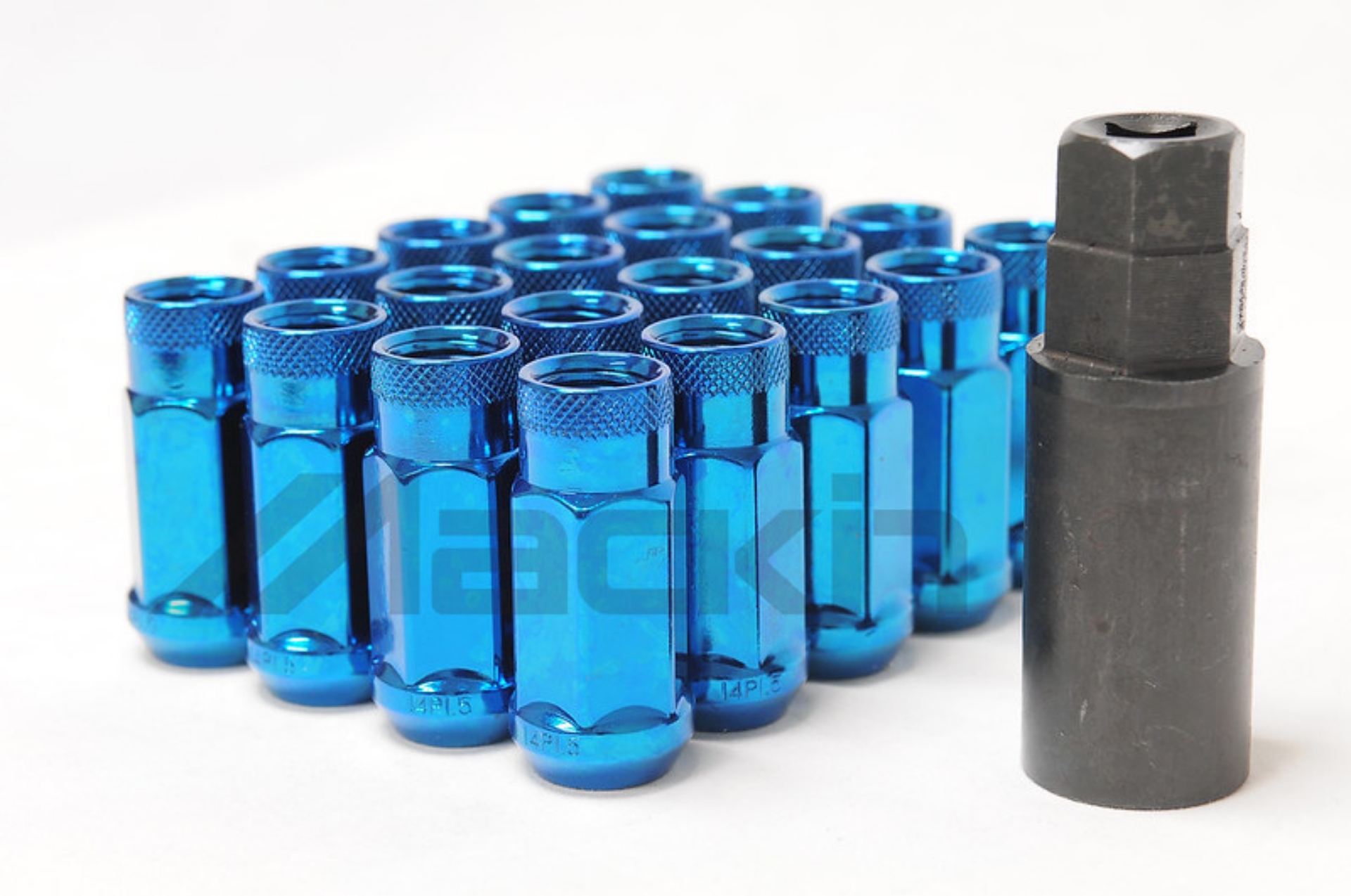 Picture of Wheel Mate Monster Open End Lug Nut Set of 20 - Blue 1-2in